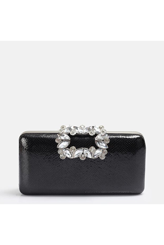 Studded women's evening bag - black