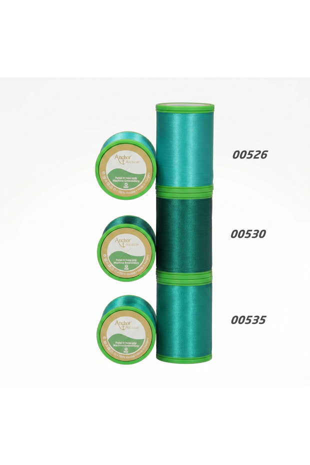 Alcazar Shiny Machine Embroidery Thread Piko Yarn 3 Different Colors 10 Gr. 370 Meters