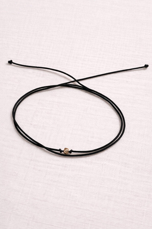 Black Wrapped Gold Dorika Rope Bracelet