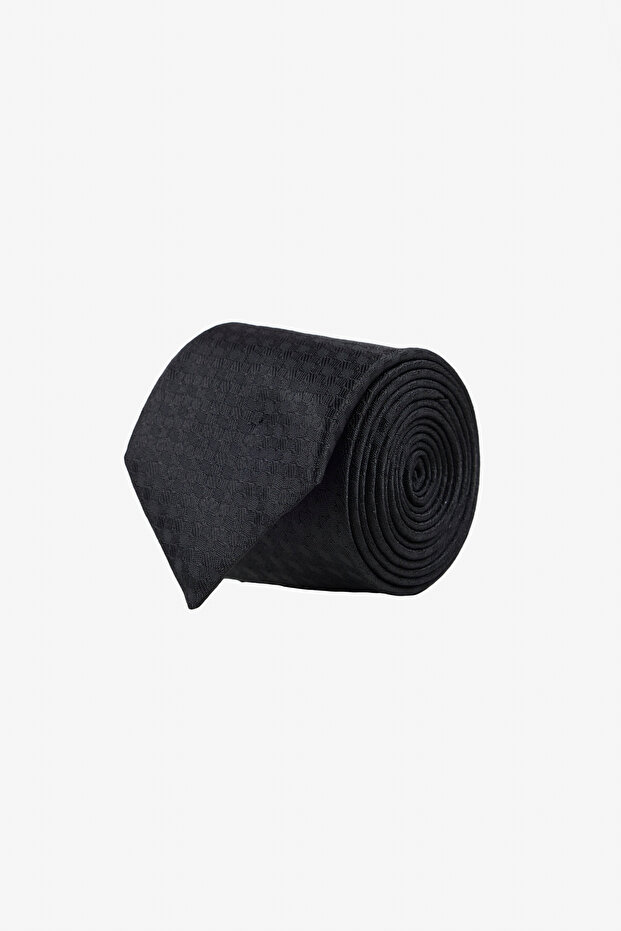 Men's Black Patterned Tie
