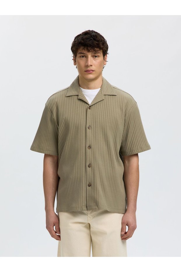 Overshirt Geripptes Relaxed Fit