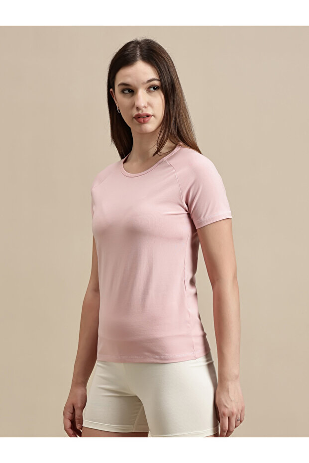 Pink Solid Raglan Sleeve Top - 2