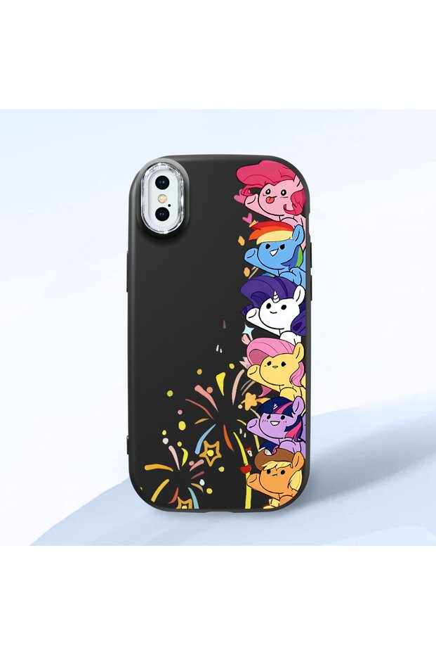 Black Silicone Case with Shock-Absorbing Camera Protections Compatible with iPhone X/Xs