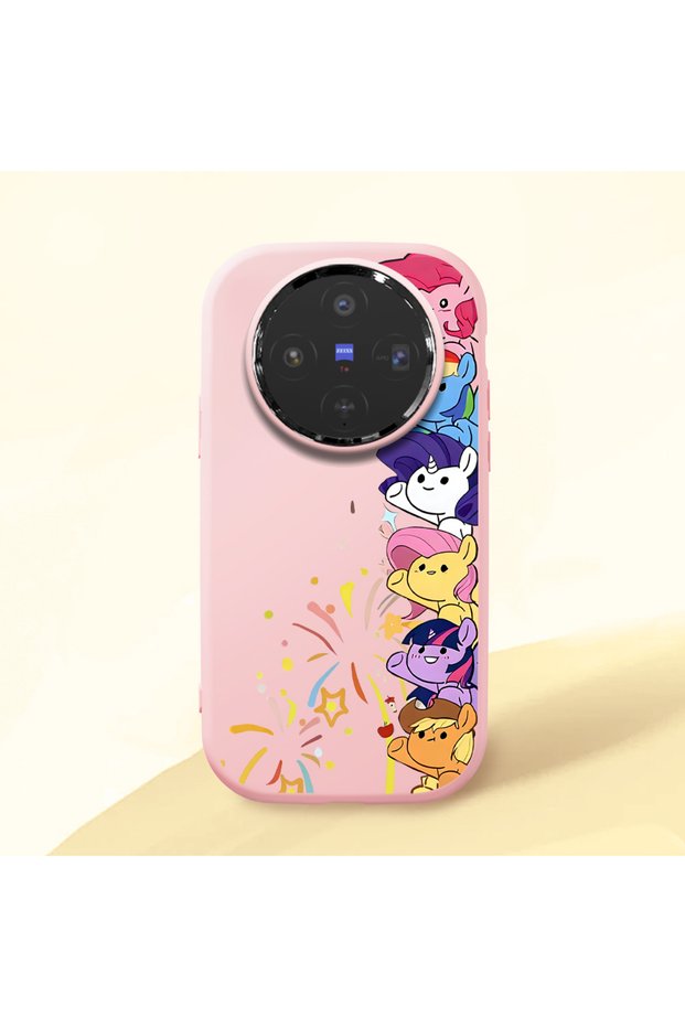 Vivo X300 Compatible Shock-Absorbing Camera Protected Pink Silicone Case