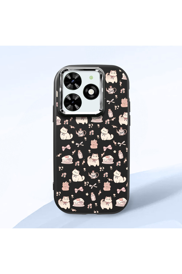 Tecno Spark 20/20C Compatible Shock-Absorbing Camera Protected Black Silicone Case