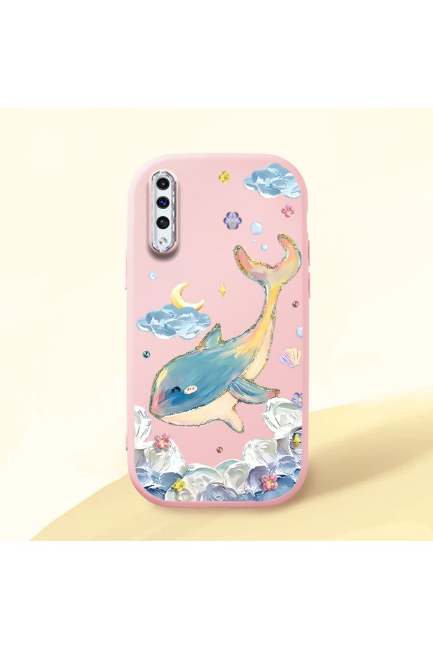Pink Silicone Case with Shock-Absorbing Camera Protections Compatible with Samsung Galaxy A50/A50S/A30S