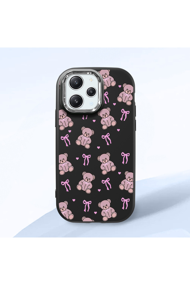 Redmi 12 4G/5G Compatible Black Silicone Case with Shock-Absorbing Camera Protections
