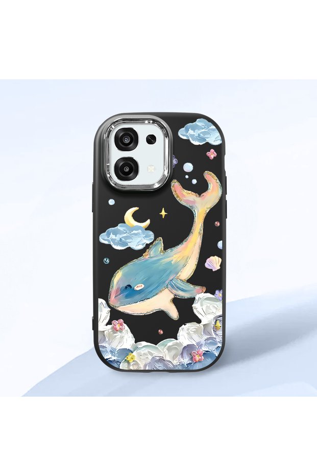 Oppo A6 Pro 4G/5G Compatible Shock-Absorbing Camera Protected Black Silicone Case