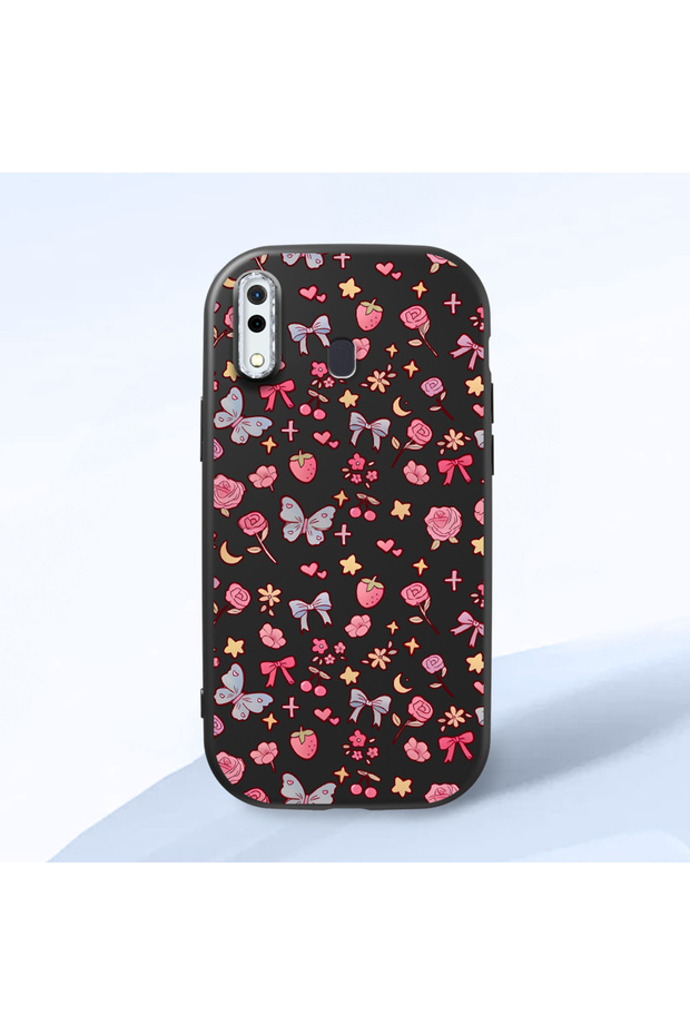 Samsung Galaxy A20 Compatible Black Silicone Case with Shock-Absorbing Camera Protections