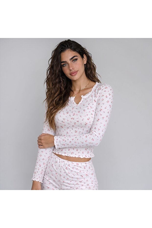 Printed stretch pajama set - 2