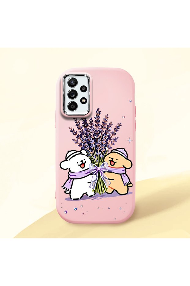 Pink Silicone Case with Shock-Absorbing Camera Protections Compatible with Samsung Galaxy A52/A52S
