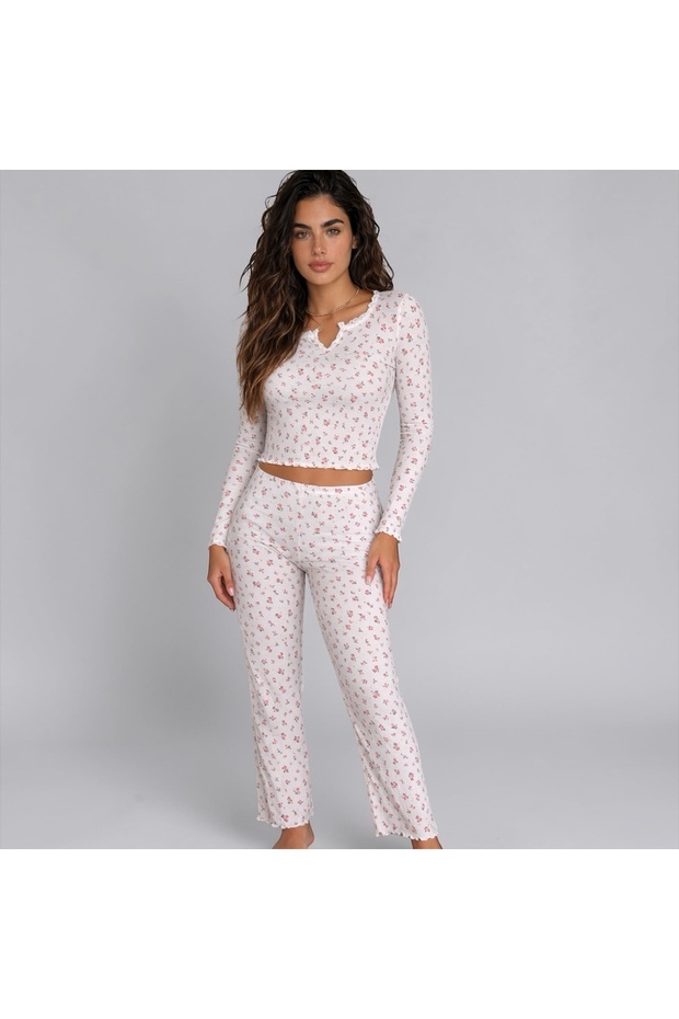 Printed stretch pajama set - 1