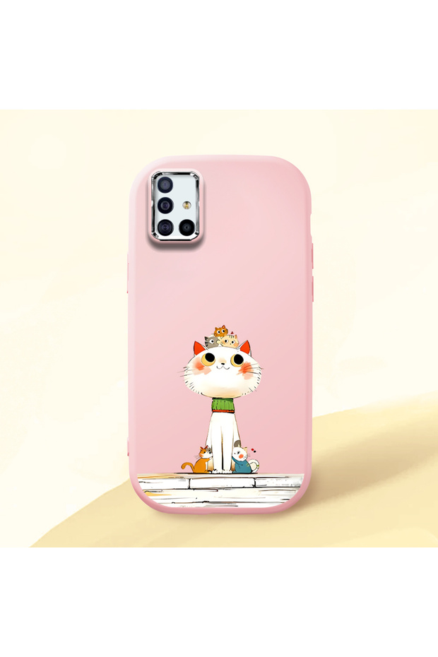 Pink Silicone Case with Shock-Absorbing Camera Protection Compatible with Samsung Galaxy A51 4g
