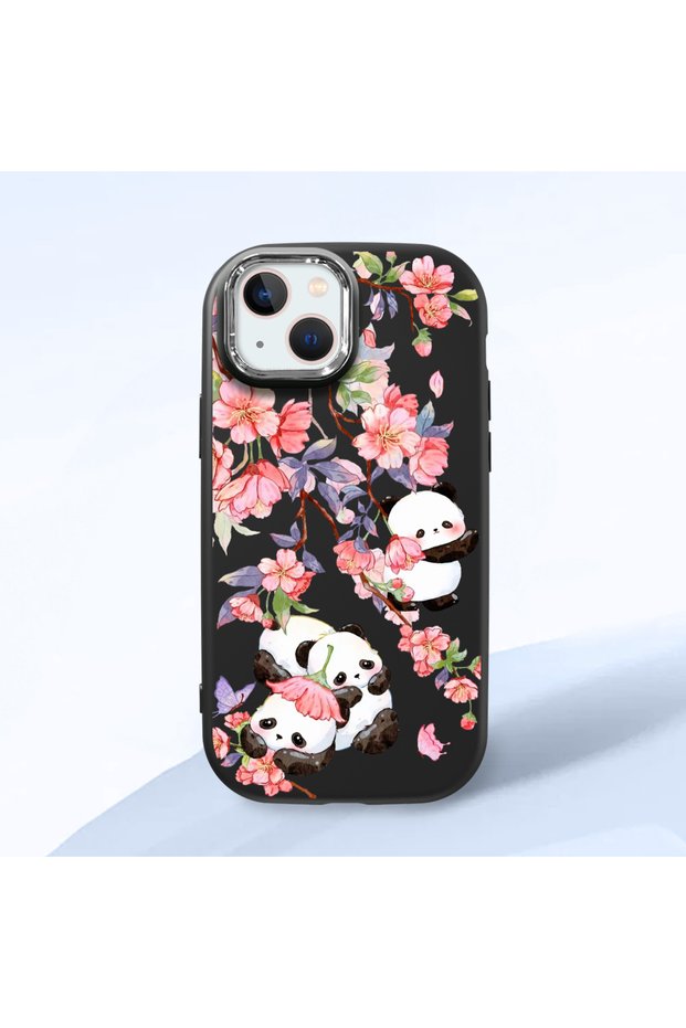 Black Silicone Case with Shock-Absorbing Camera Protections Compatible with iPhone 15 Plus/14 Plus