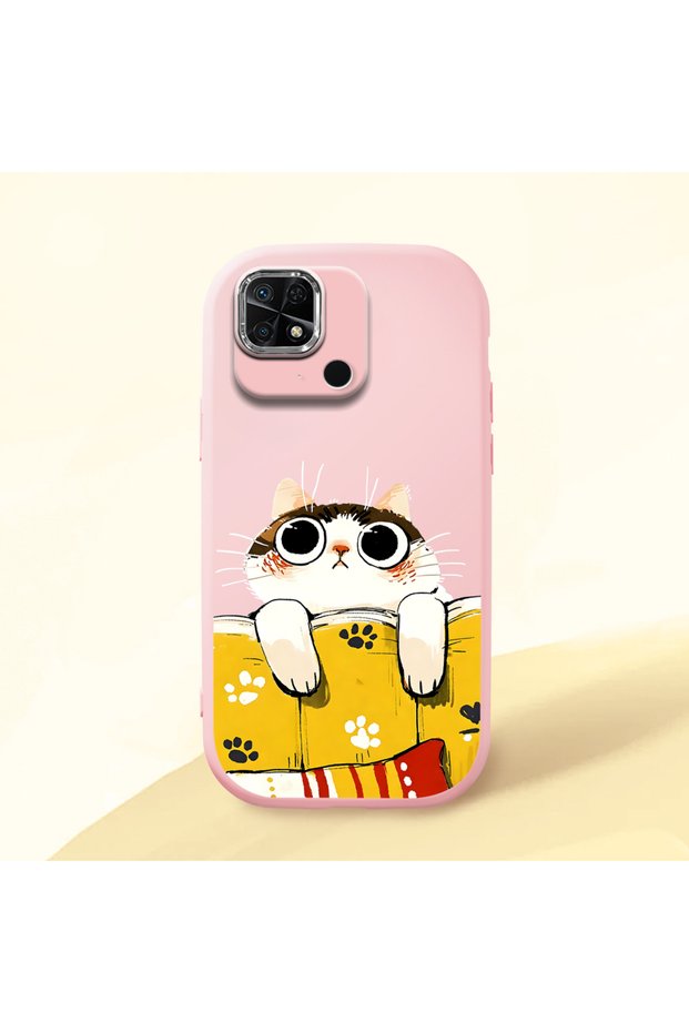 Redmi 10C Compatible Shock-Absorbing Camera Protected Pink Silicone Case