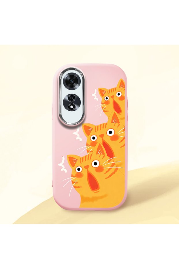 Oppo A60 Compatible Shock-Absorbing Camera Protected Pink Silicone Case