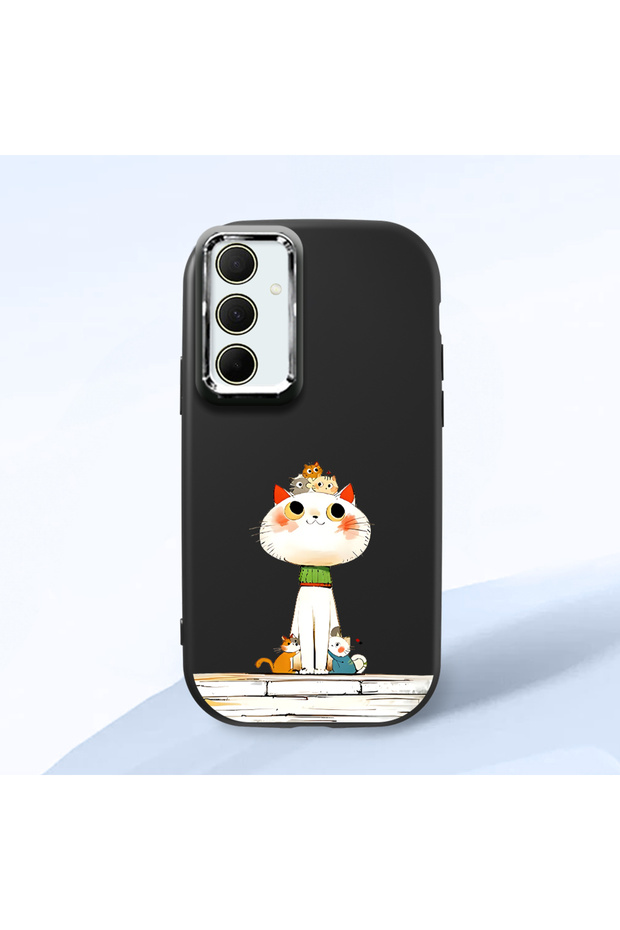Samsung Galaxy A35 Compatible Black Silicone Case with Shock-Absorbing Camera Protections