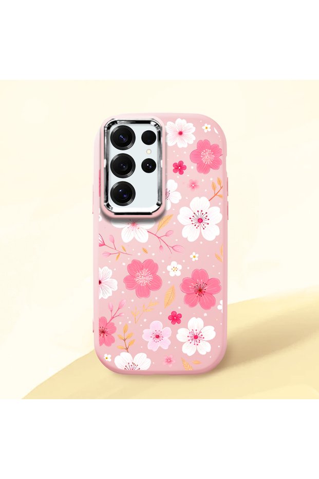 Pink Silicone Case with Shock-Absorbing Camera Protections Compatible with Samsung Galaxy S25 Ultra