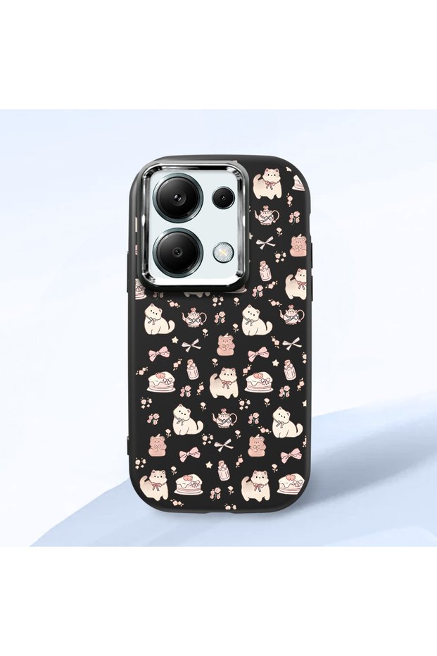 Redmi Note 13 Pro 4g Compatible Black Silicone Case with Shock-Absorbing Camera Protections