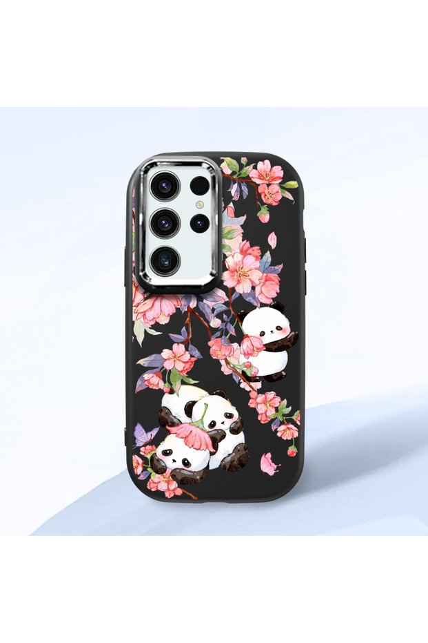 Black Silicone Case Compatible with Samsung Galaxy S24 Ultra with Shock-Absorbing Camera Protections