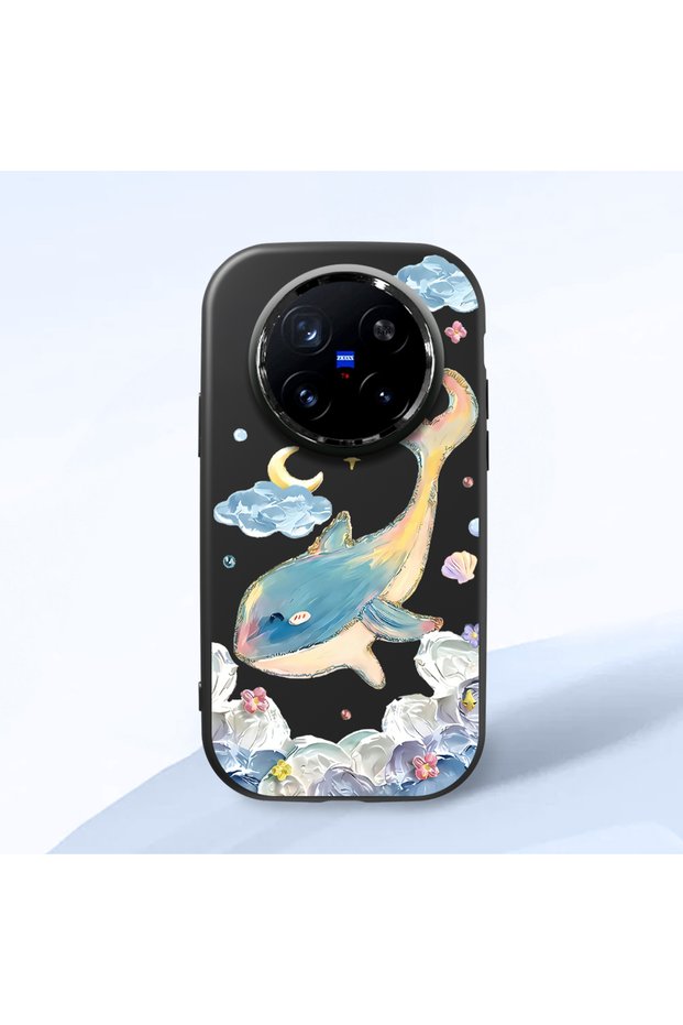 Vivo X200 Pro Compatible Shock-Absorbing Camera Protected Black Silicone Case