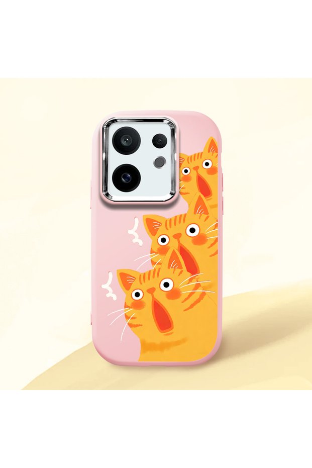 Vivo X200 Fe Compatible Shock-Absorbing Camera Protected Pink Silicone Case