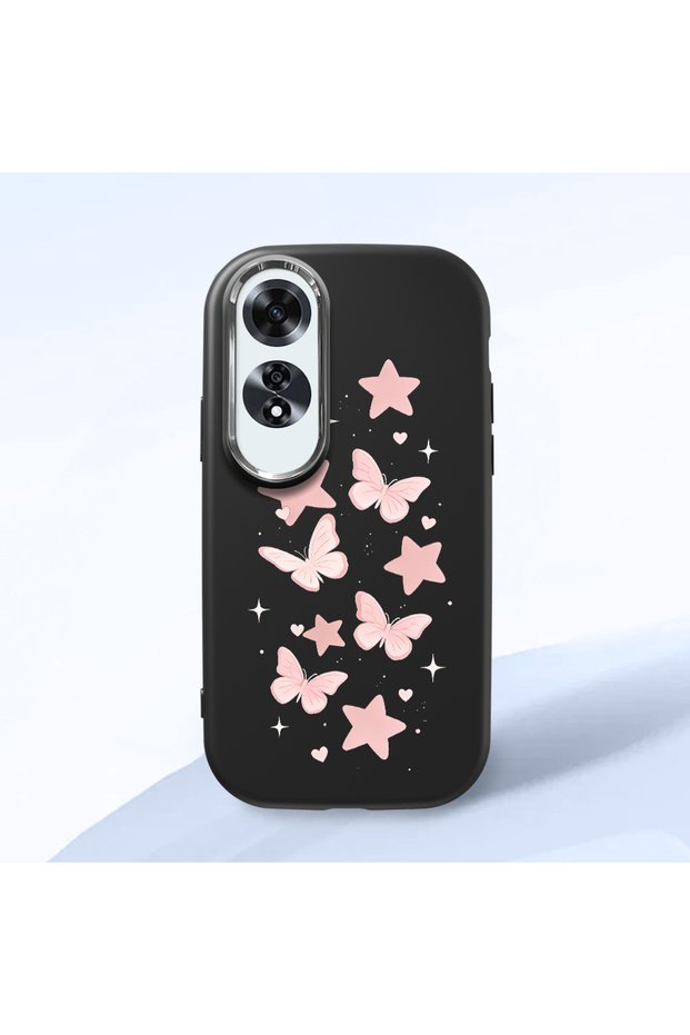 Oppo A60 Compatible Shock-Absorbing Camera Protected Black Silicone Case