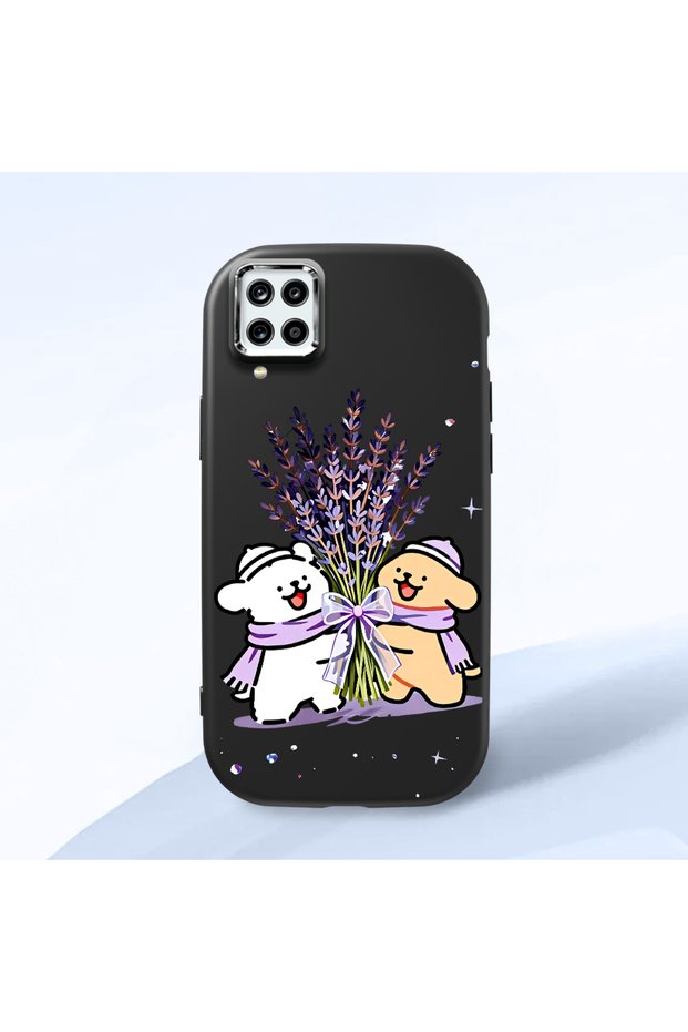 Black Silicone Case Compatible with Samsung Galaxy M12/A12 with Shock-Absorbing Camera Protections