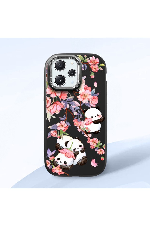 Redmi 12 4G/5G Compatible Black Silicone Case with Shock-Absorbing Camera Protections