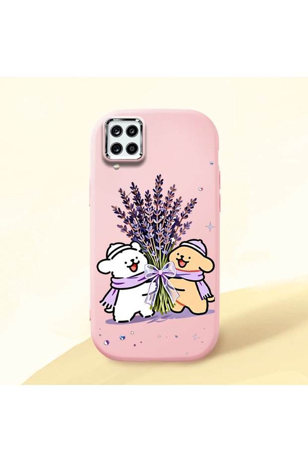 Pink Silicone Case with Shock-Absorbing Camera Protections Compatible with Samsung Galaxy M12/A12