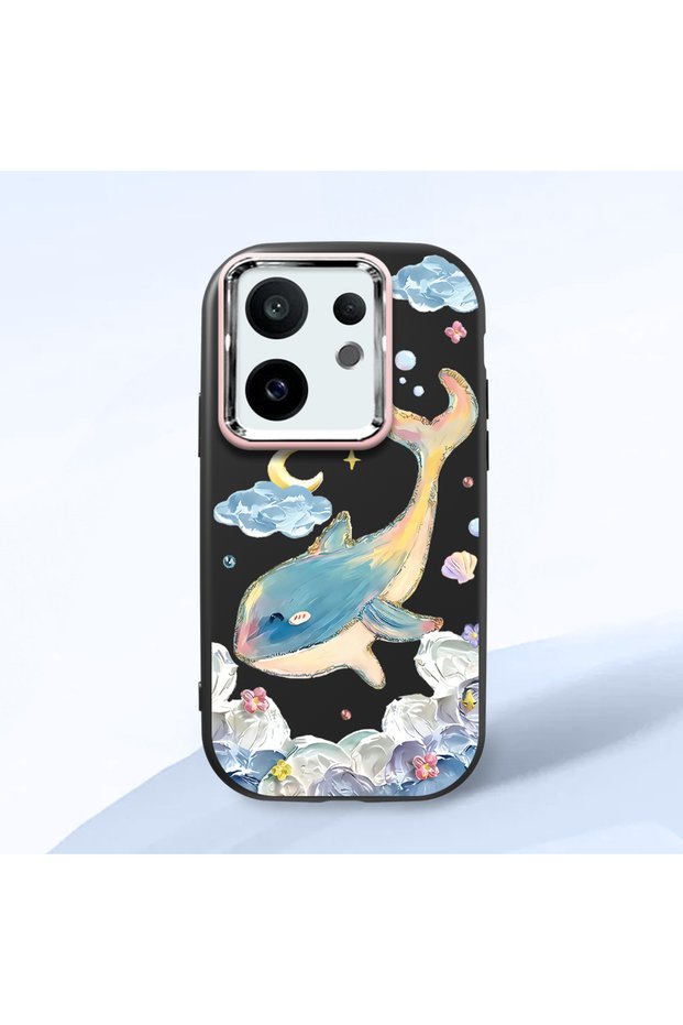 Vivo X200 Fe Compatible Shock-Absorbing Camera Protected Black Silicone Case