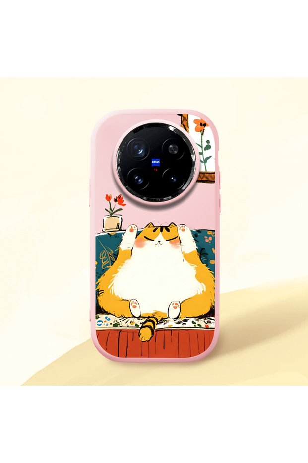 Vivo X200 Pro Compatible Shock-Absorbing Camera Protected Pink Silicone Case