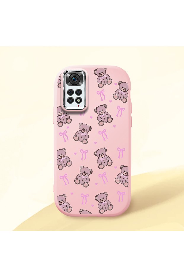 Pink Silicone Case Compatible with Redmi Note 11/Note 11S with Shock-Absorbing Camera Protections