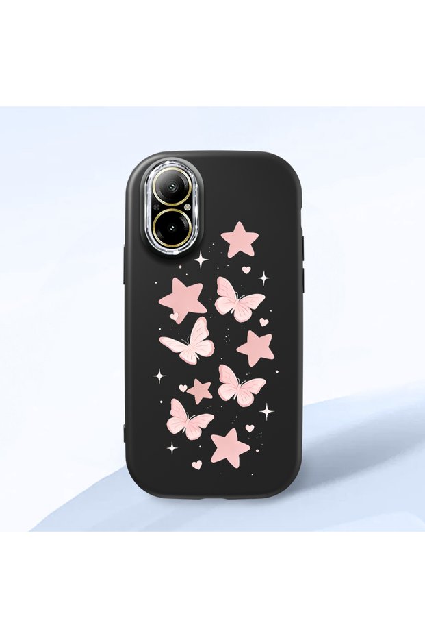 Realme C67 4g Compatible Shock-Absorbing Camera Protected Black Silicone Case