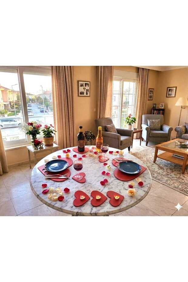 Birthday Wedding Anniversary Valentine's Day Table Hearted American Service Plate Mat (Hard Mdf)