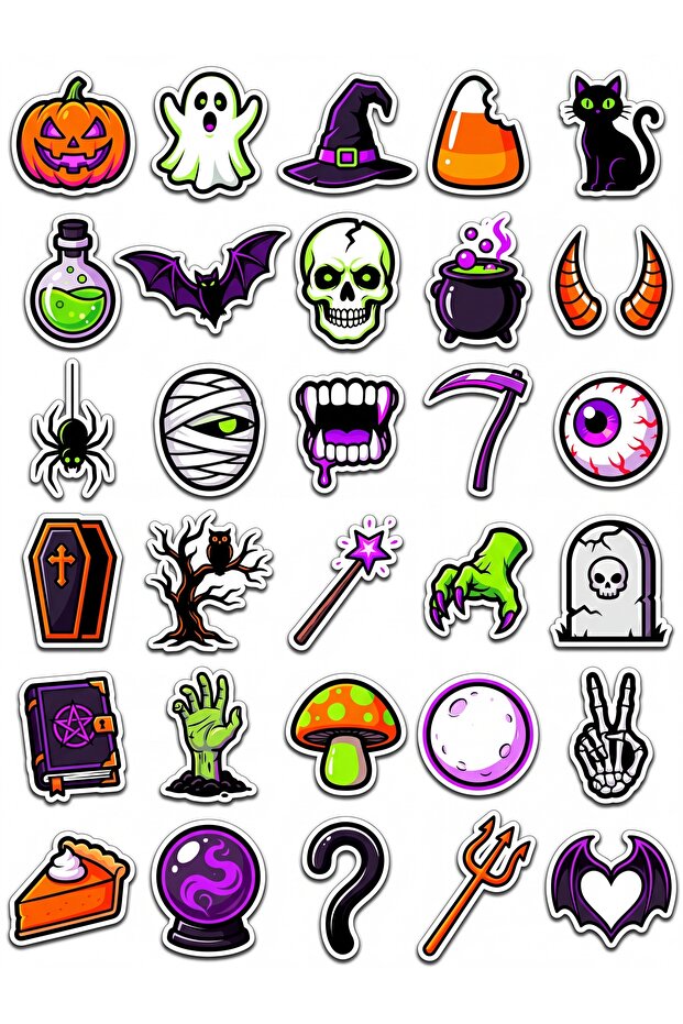 30 Pieces Pop Art Halloween Sticker Set - Laptop, Agenda, Phone
