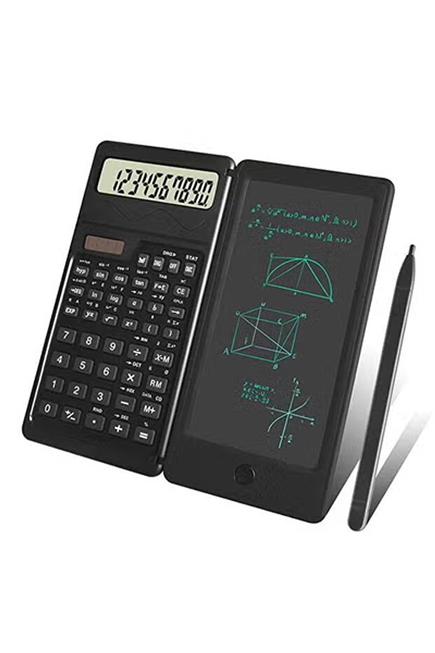 S3 Smart Folding Calculator with Writing Pad Dual Power Solar Battery Office School Use