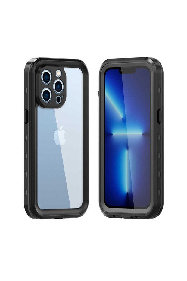 حافظة مقاومة للماء TGCO 1-1 متوافقة مع هاتف iPhone 13 Pro - أسود