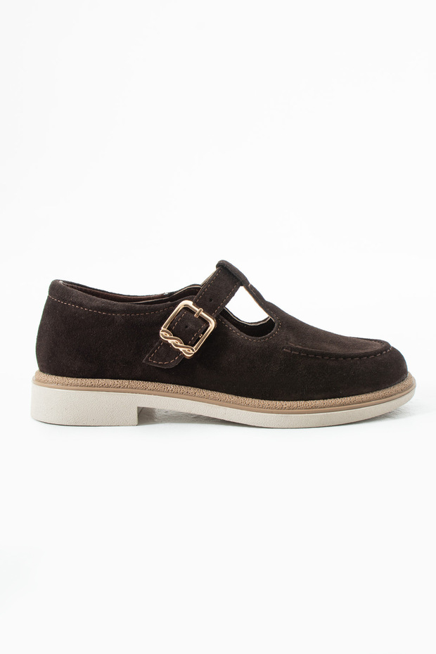 Petra Brown Suede Genuine Leather Loafer