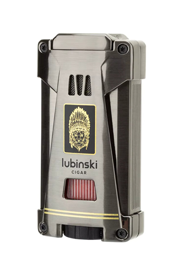 Multi-functional 3 Flame Windproof Cigar Lighter with Hole Opener Cutter & Holder Stand