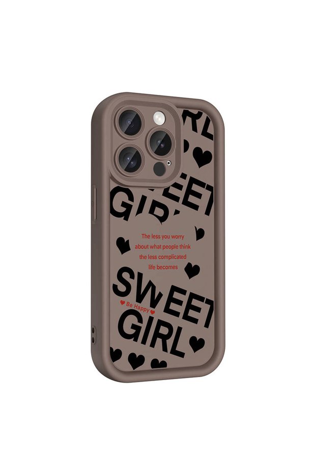 iPhone 15 Pro Case with Camera Protection Printed Back Surface Tgco Classy Cover - Black
