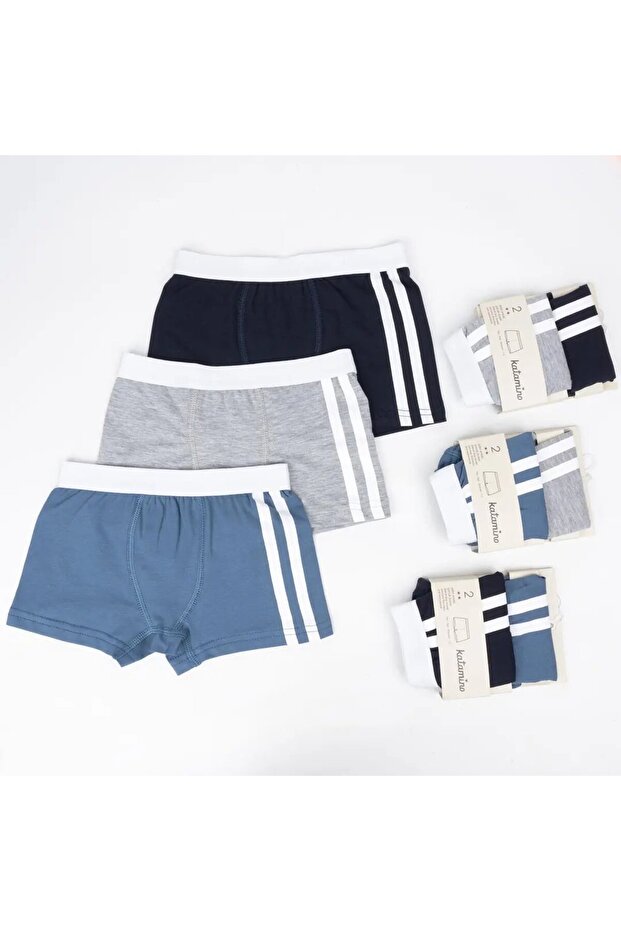 Portugo Double Boys' Boxer Shorts - Gray-Blue (1 Piece Will Be Sent)