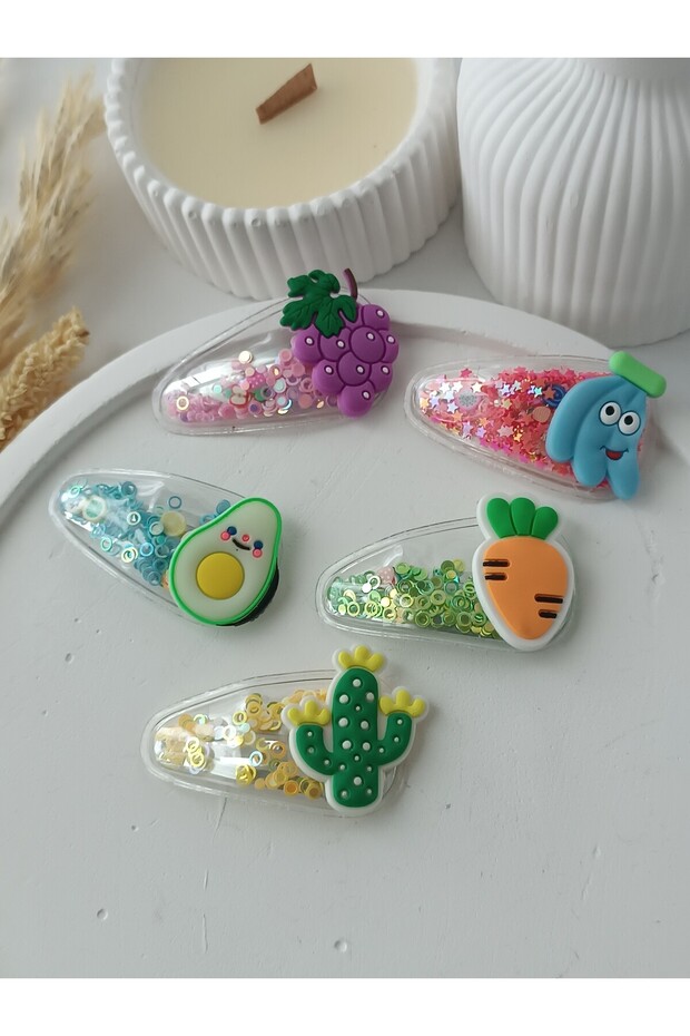 Girl's Snap Buckle Set of 5 Fruit Mermaid Buckles