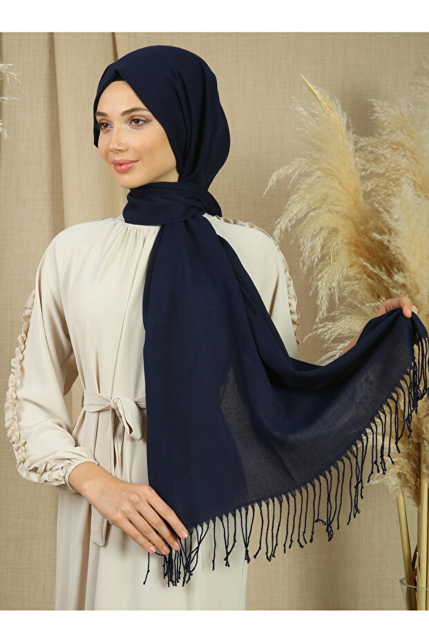 Cotton Viscose Pashmina Women's Shawl 180x70 Cm With Tassels High Quality 150 gr