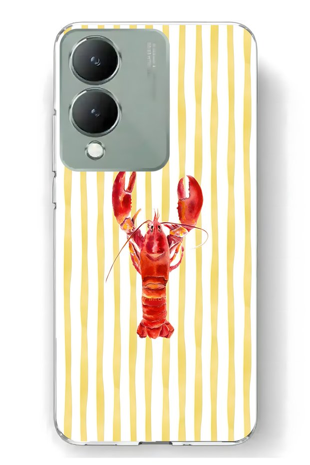 Vivo Y17S Compatible Transparent Phone Case with Lobster Pattern