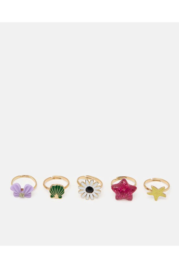 Girls Assorted Embellished 5 Piece Ring Set