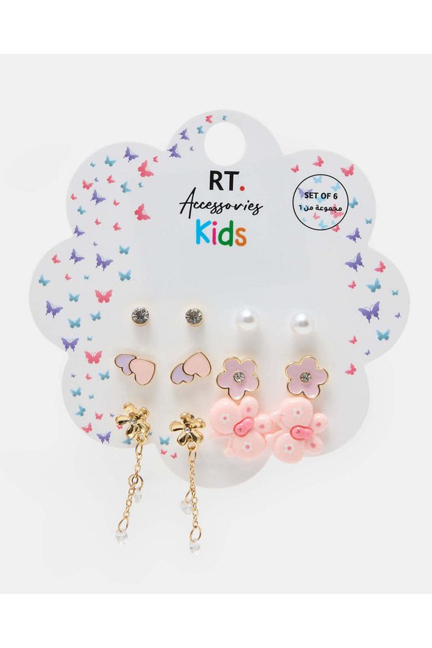 Girls Assorted 6-Piece Stud Earring Set