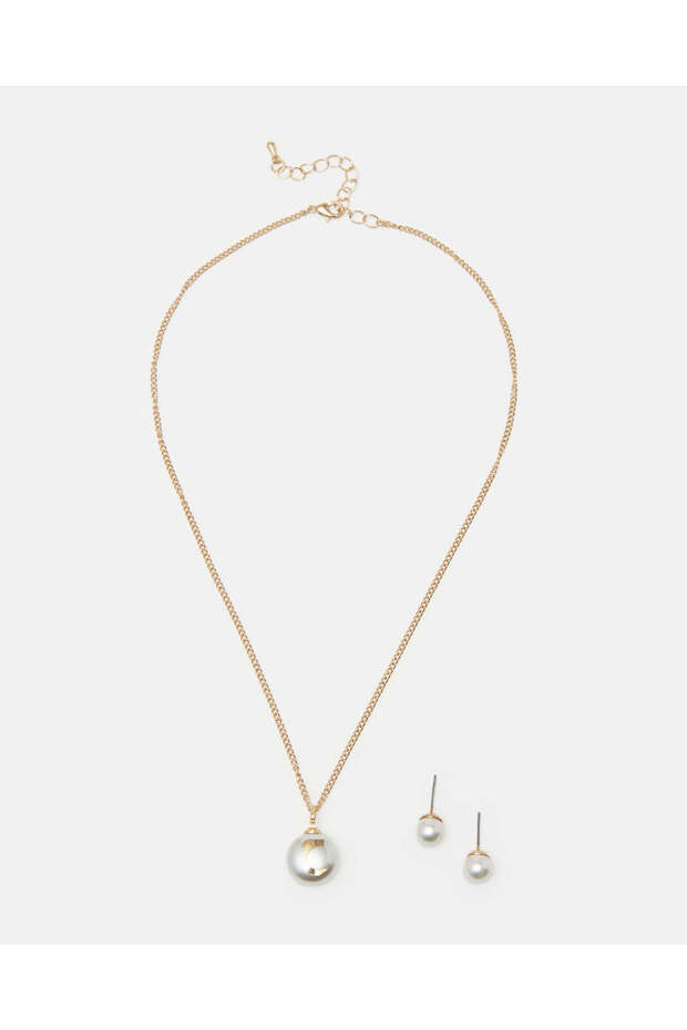 Women Gold Letter Haa Necklace Set