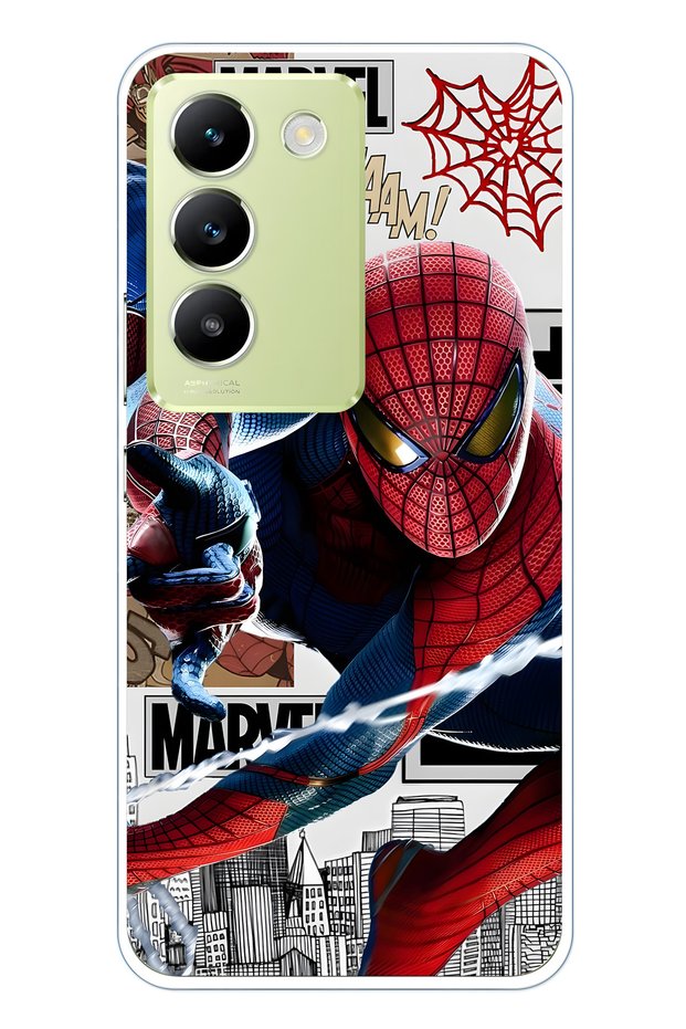 Vivo V30 Lite Compatible Superhero Patterned Transparent Phone Case