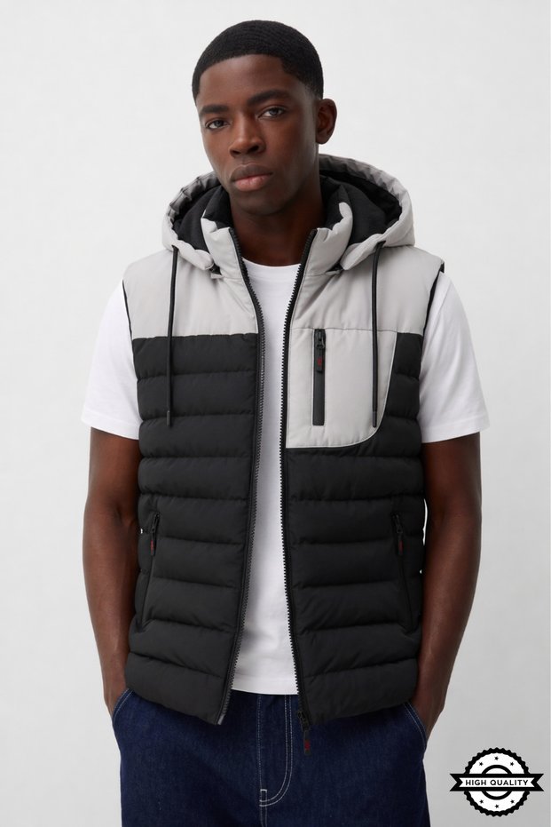 Zra model new season detachable hooded stand collar water and cold proof inflatable vest